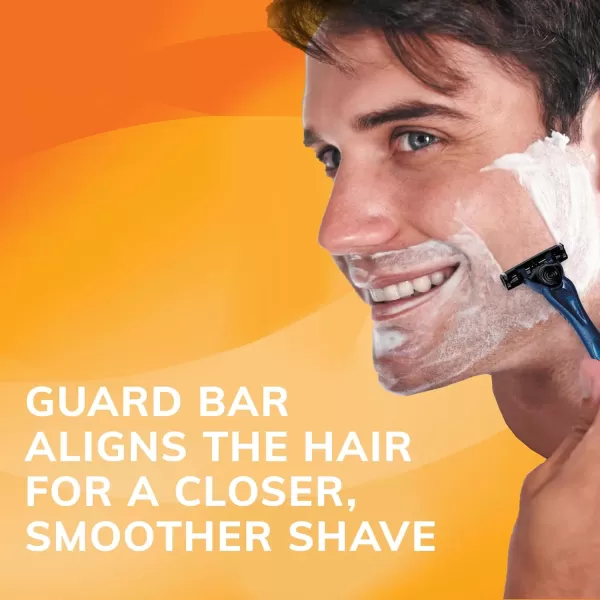 BIC Comfort 3 Refillable ThreeBlade Disposable Razors for Men Sensitive Skin Razor for a Comfortable Shave 1 Handle and 12 Cartridges With 3 Blades 13 Piece Razor KitBlackOrange