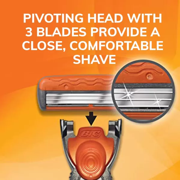 BIC Comfort 3 Refillable ThreeBlade Disposable Razors for Men Sensitive Skin Razor for a Comfortable Shave 1 Handle and 12 Cartridges With 3 Blades 13 Piece Razor KitBlack