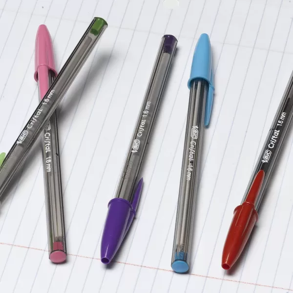 BIC Cristal Xtra Bold Ballpoint Pens Bold Point 16mm For Vivid And Dramatic Lines Assorted Colors 24Count PackAssorted