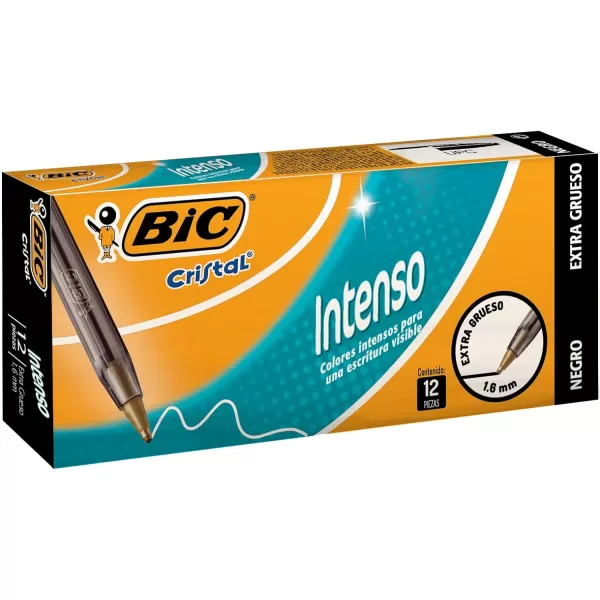BIC Cristal Xtra Bold Ballpoint Pens Bold Point 16mm For Vivid And Dramatic Lines Assorted Colors 24Count PackBlack