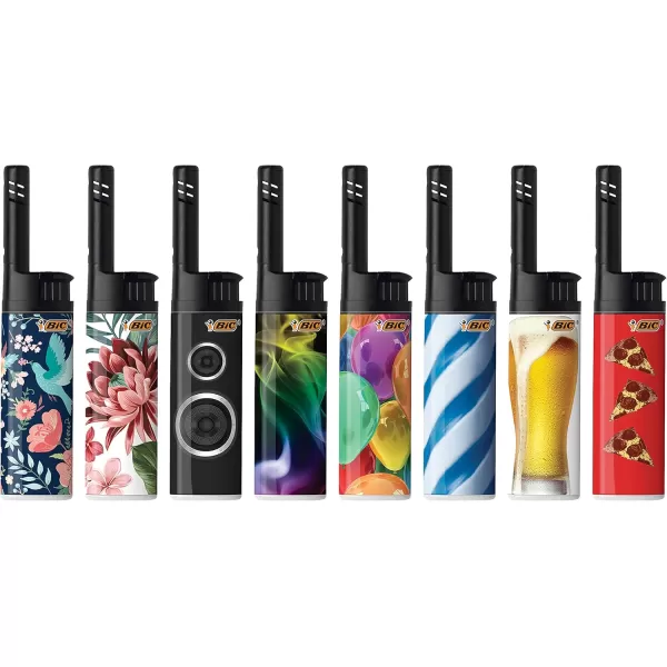 BIC EZ Reach Candle Lighter The Ultimate Lighter with Extended Wand for Grills and Firepits 145inch Favorites Series 6 Count Pack Assortment of Designs May VaryFavorites