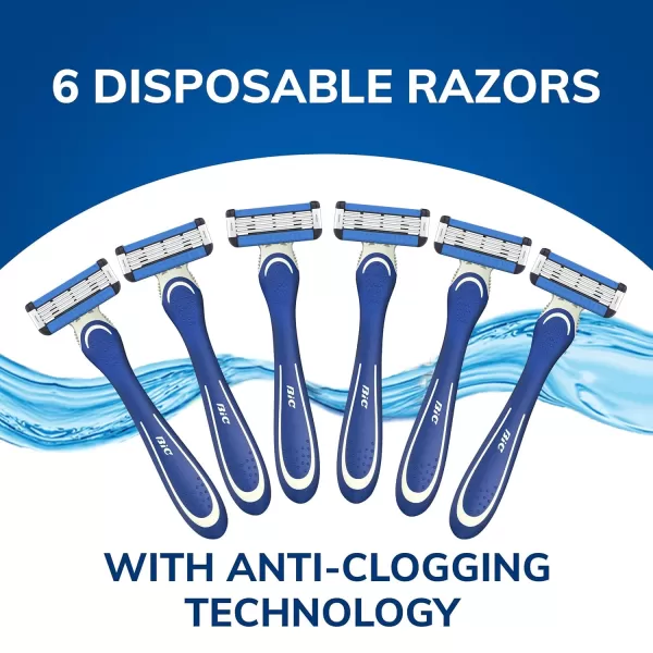 BIC EasyRinse AntiClogging Mens Disposable Razors for a Smooth Summer Shave With Less Irritation Shaving Razors With 4 Blades 6 Pack6 Count Pack of 1