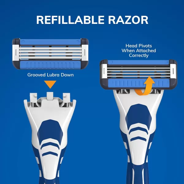 BIC EasyRinse AntiClogging Refillable Mens Razors With 4 Blades 1 Handle and 9 Refill Razor Cartridges Razor KitAssorted
