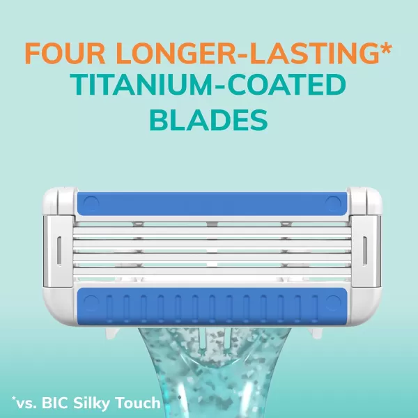 BIC EasyRinse AntiClogging Womens Disposable Razors for a Smoother Shave With Less Irritation Easy Rinse Shaving Razors With 4 Blades 2 Count1 Count Pack of 2