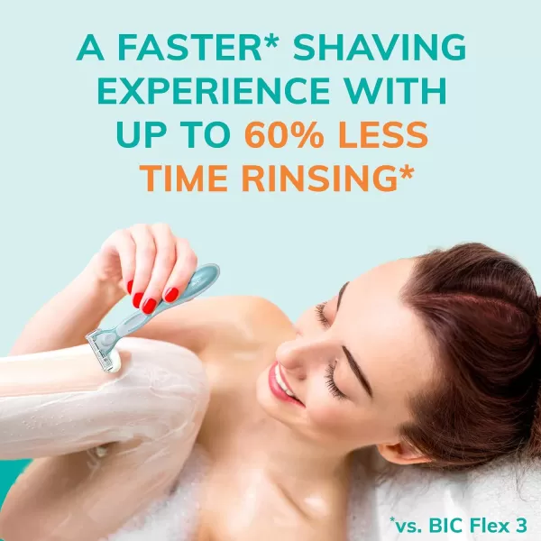 BIC EasyRinse AntiClogging Womens Disposable Razors for a Smoother Shave With Less Irritation Easy Rinse Shaving Razors With 4 Blades 2 Count1 Count Pack of 2