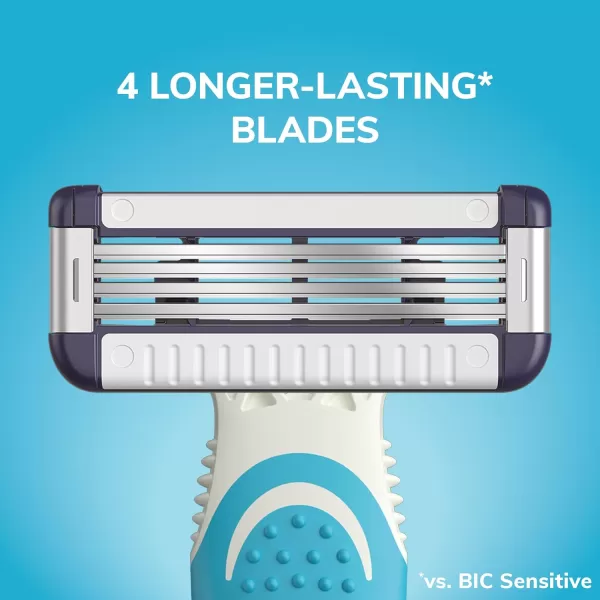 BIC EasyRinse Sensitive AntiClogging Mens Disposable Razors Clinically Proven for Sensitive Skin Shaving Razors With 4 Blades 6 CountAssorted