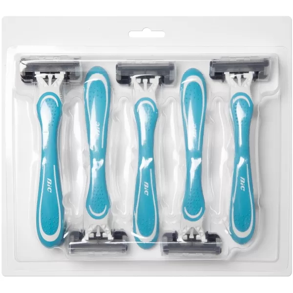 BIC EasyRinse Sensitive AntiClogging Mens Disposable Razors Clinically Proven for Sensitive Skin Shaving Razors With 4 Blades 6 CountAssorted