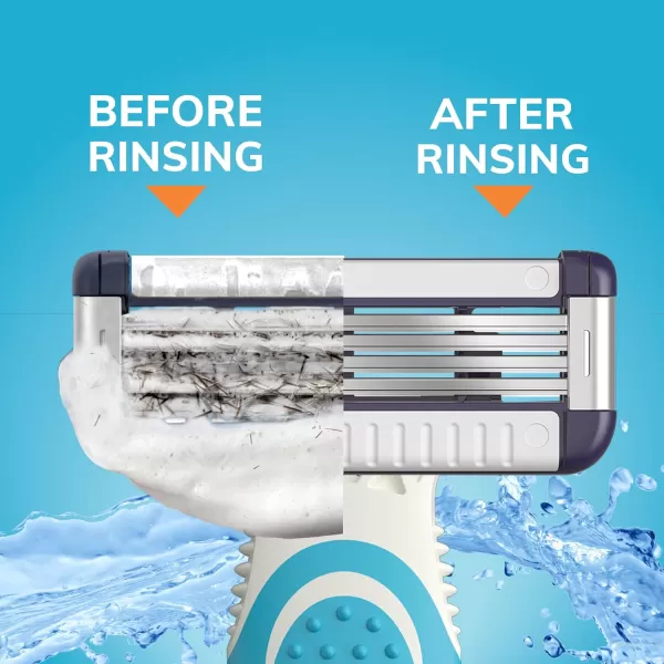 BIC EasyRinse Sensitive AntiClogging Mens Disposable Razors Clinically Proven for Sensitive Skin Shaving Razors With 4 Blades 6 CountAssorted