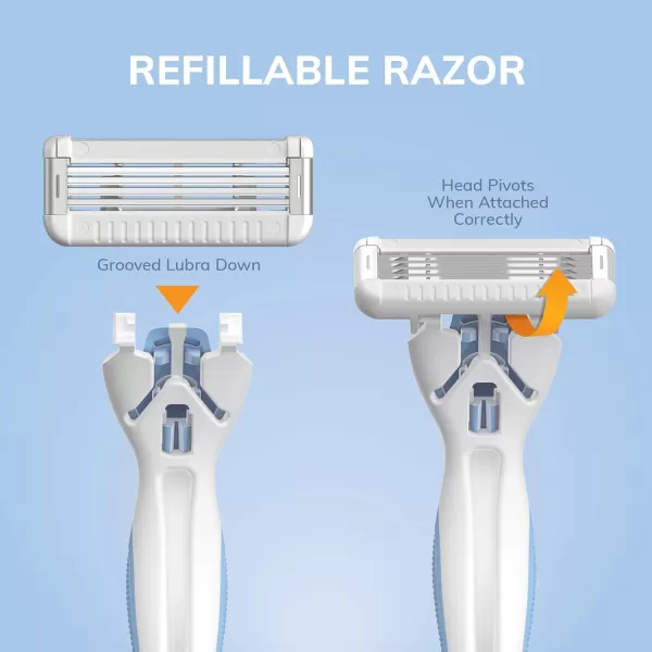BIC EasyRinse Sensitive AntiClogging Refillable Womens Razors With 4 Blades 1 Handle and 9 Refill Razor Cartridges Razor KitAssorted