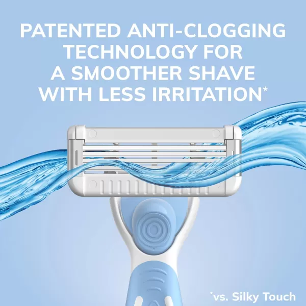 BIC EasyRinse Sensitive AntiClogging Refillable Womens Razors With 4 Blades 1 Handle and 9 Refill Razor Cartridges Razor KitAssorted