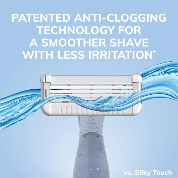 BIC EasyRinse Sensitive AntiClogging Womens Disposable Razors Clinically Proven for Sensitive Skin Shaving Razors With 4 Blades 6 CountAssorted