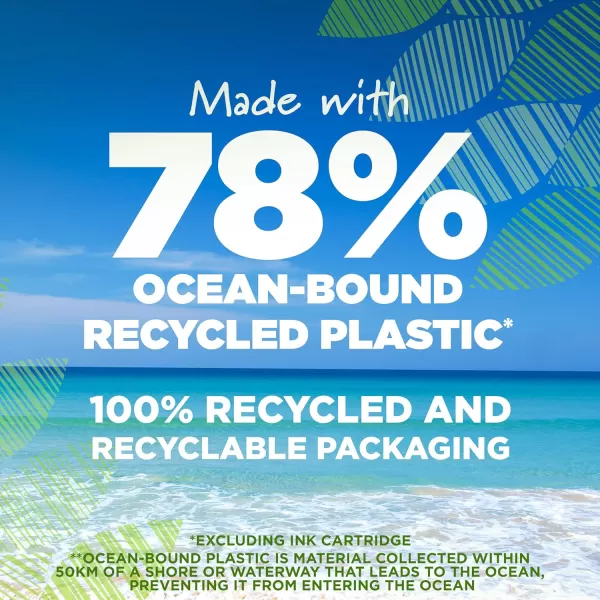 BIC Ecolutions OceanBound Plastic Gel Pens Medium Point 10mm 12Count Pack Retractable Blue Ink Pens Made from 78 OceanBound Recycled Plastic Excluding Ink CartridgeBlue Ink
