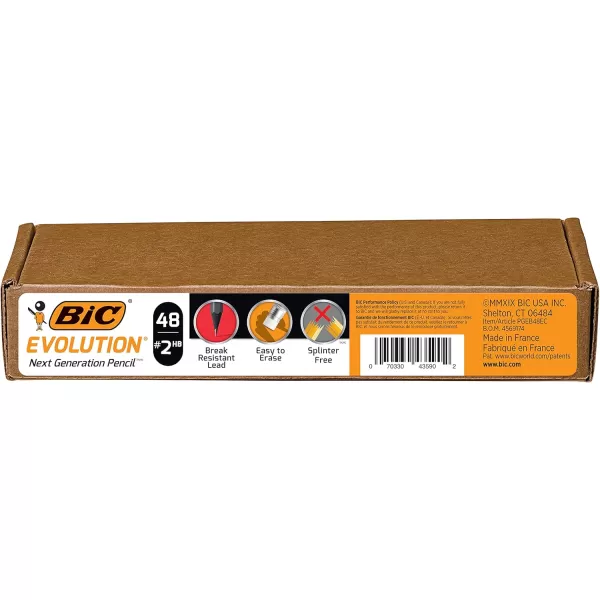BIC Evolution Cased Pencil 2 Lead Yellow Barrel 24Count PGEYP241BLKGray