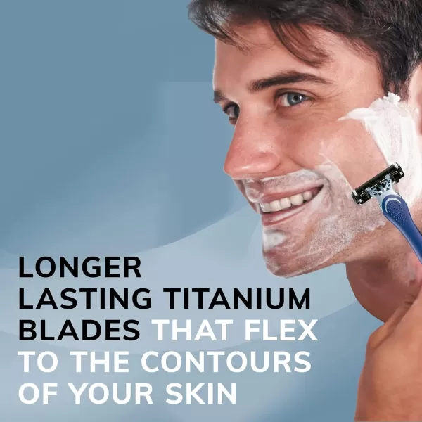 BIC Flex 3 Titanium Mens Disposable Razors With 3 Blades Ideal Razor For Face and Body Shaving 8 Piece Razor Kit for Men8 Count Pack of 1