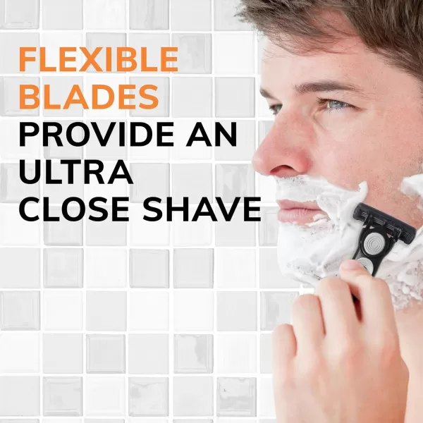 BIC Flex 4 Refillable Refill Razor Cartridges for Men LongLasting 4 Blade Razor Heads for Sensitive Skin 10 Refill CartridgesBlack