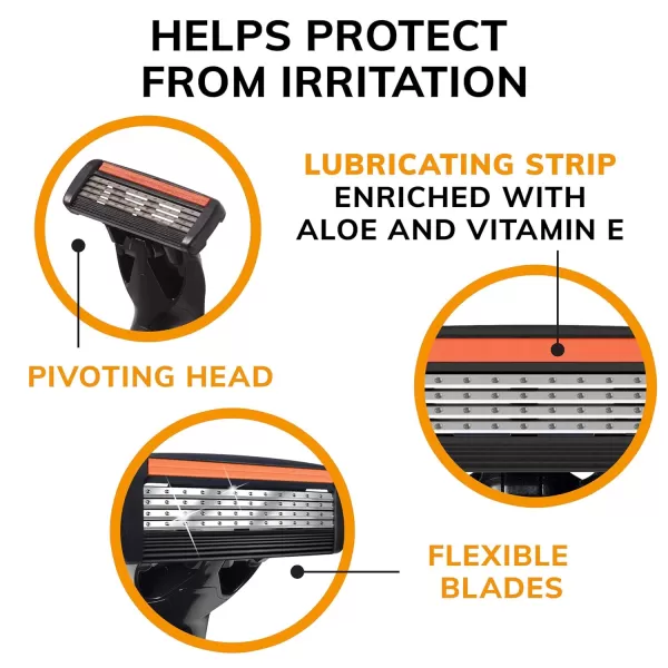 BIC Flex 4 Refillable Refill Razor Cartridges for Men LongLasting 4 Blade Razor Heads for Sensitive Skin 10 Refill CartridgesBlack