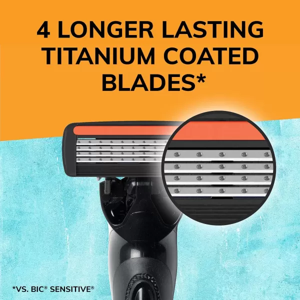 BIC Flex 4 Refillable Refill Razor Cartridges for Men LongLasting 4 Blade Razor Heads for Sensitive Skin 10 Refill CartridgesBlackGreen