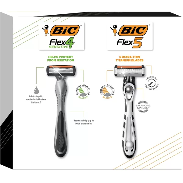 BIC Flex 4 Sensitive Disposable Razors For Men For a Smooth UltraClose and Comfortable Summer Shave 10 Piece Disposable Razor SetAssorted