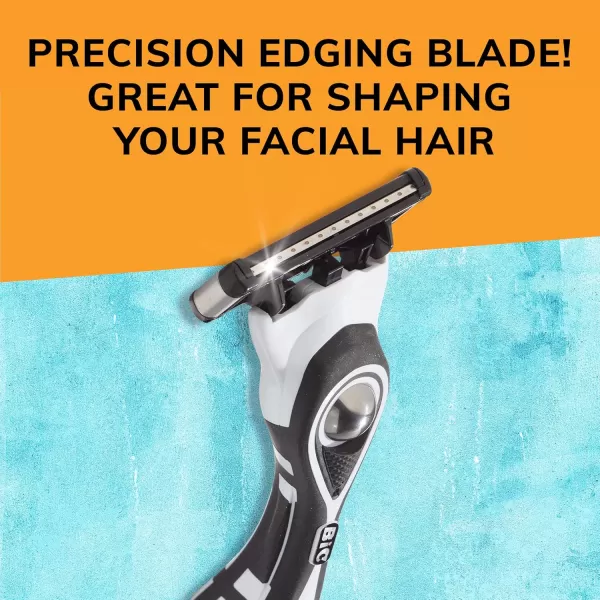 BIC Flex 5 Refillable Mens Holiday Shaving Kit 5Blade Razors 1 Handle and 7 Cartridges 8Piece Gift Set Perfect Stocking Stuffer for Sensitive SkinBlackWhiteOrange