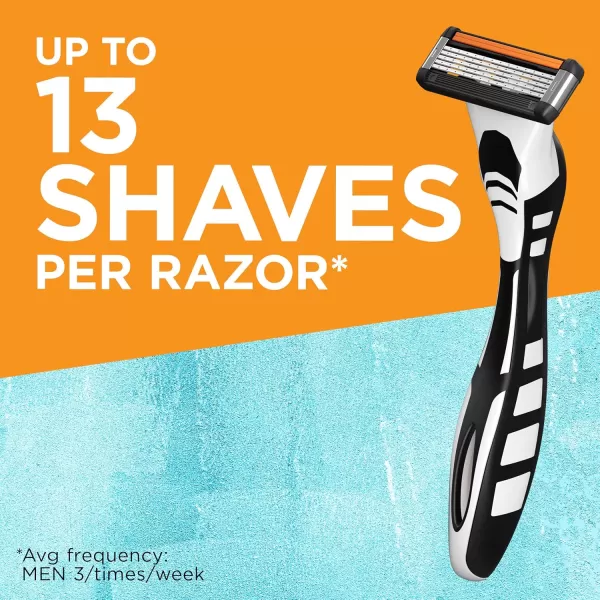 BIC Flex 5 Refillable Mens Holiday Shaving Kit 5Blade Razors 1 Handle and 7 Cartridges 8Piece Gift Set Perfect Stocking Stuffer for Sensitive SkinBlackWhiteOrange