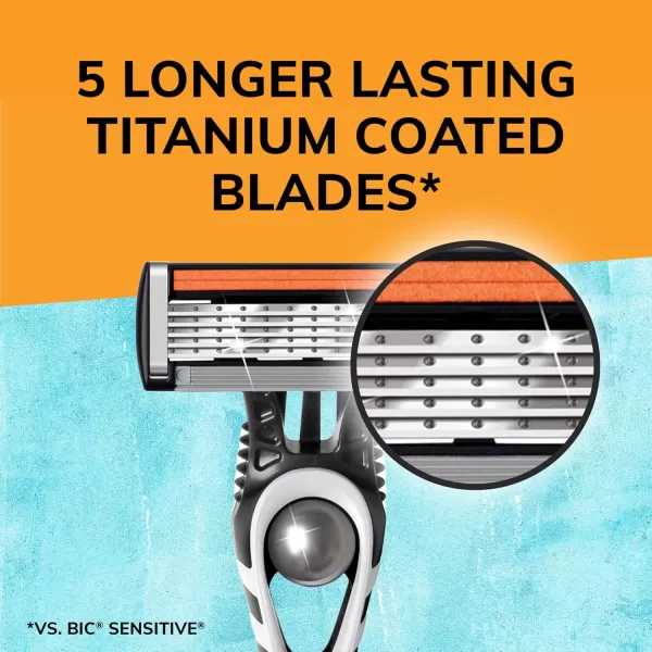BIC Flex 5 Titanium 5Blade Disposable Razor for Men Sensitive Skin Razor For a Smooth Comfortable and Close Shave 4 Piece Razor SetAssorted