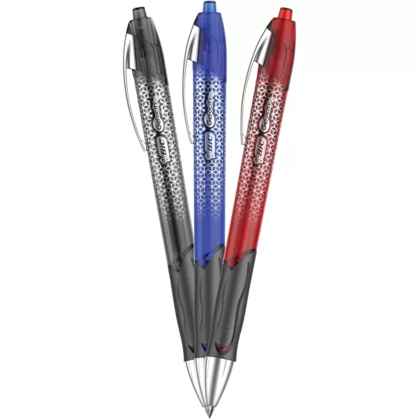 BIC GelOcity Ultra Gel Pens Medium Point Retracable 07mm Assorted 3Count