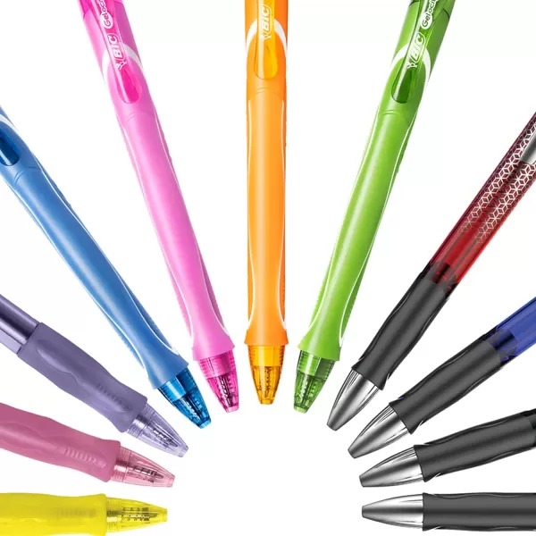 BIC Gelocity Original Assorted Fashion Colors Gel Pens Medium Point 07mm 8Count Pack Retractable Gel Pens With Comfortable Grip
