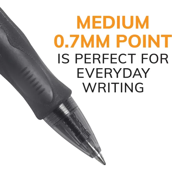 BIC Gelocity Original Black Gel Pens Medium Point 07mm 12Count Pack Retractable Gel Pens With Comfortable Grip