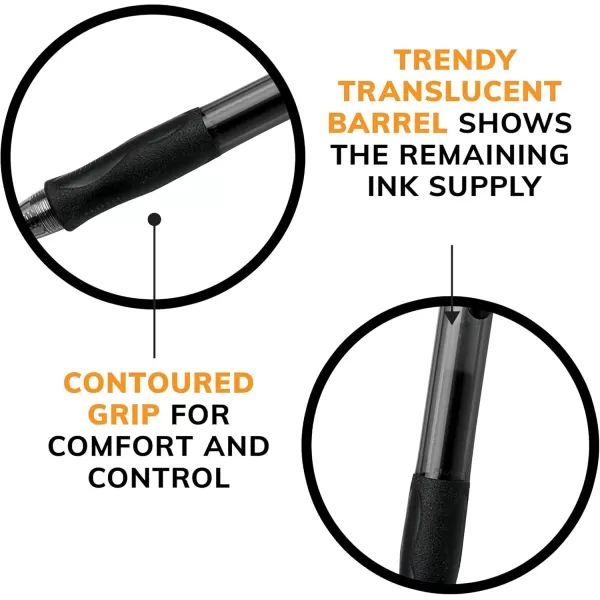 BIC Gelocity Original Black Gel Pens Medium Point 07mm 24Count Pack Retractable Gel Pens With Comfortable Grip