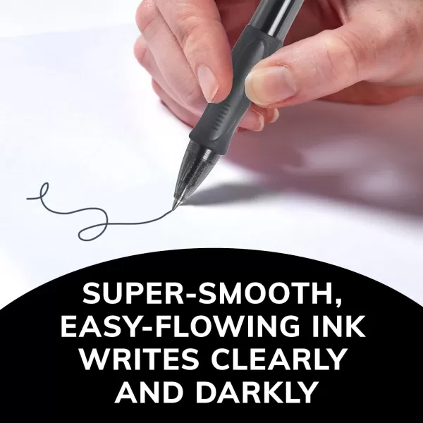 BIC Gelocity Original Black Gel Pens Medium Point 07mm 4Count Pack Retractable Gel Pens With Comfortable Grip