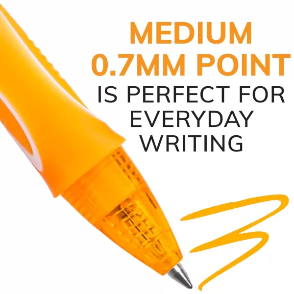 BIC Gelocity Quick Dry Assorted Colors Gel Pens Medium Point 07mm 8Count Pack Retractable Gel Pens With Comfortable Full Grip1 Count Pack of 8