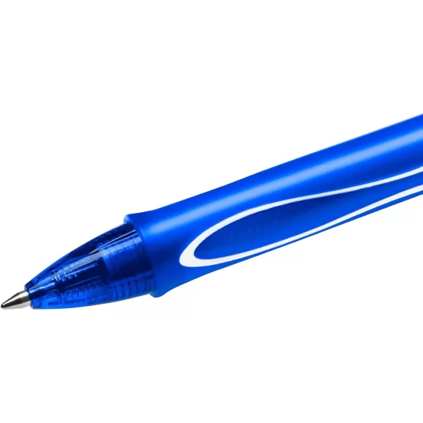 BIC Gelocity Quick Dry Blue Gel Pens Medium Point 07mm 12Count Pack Retractable Gel Pens With Comfortable Full GripAssorted