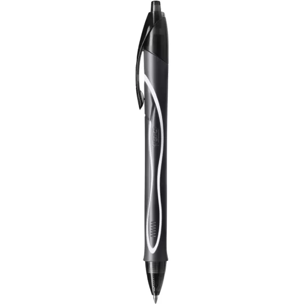 BIC Gelocity Quick Dry Blue Gel Pens Medium Point 07mm 12Count Pack Retractable Gel Pens With Comfortable Full GripBlack