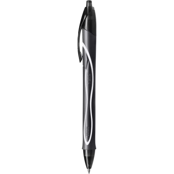 BIC Gelocity Quick Dry Blue Gel Pens Medium Point 07mm 12Count Pack Retractable Gel Pens With Comfortable Full GripBlack