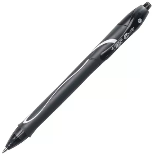 BIC Gelocity Quick Dry Blue Gel Pens Medium Point 07mm 12Count Pack Retractable Gel Pens With Comfortable Full GripBlack