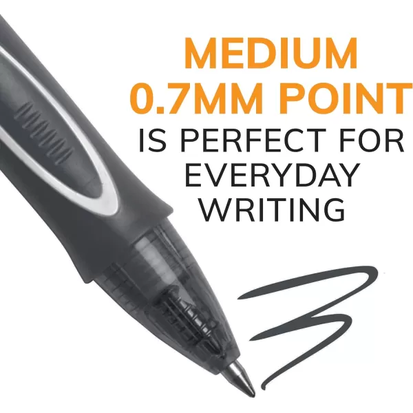 BIC Gelocity Quick Dry Blue Gel Pens Medium Point 07mm 12Count Pack Retractable Gel Pens With Comfortable Full GripBlack