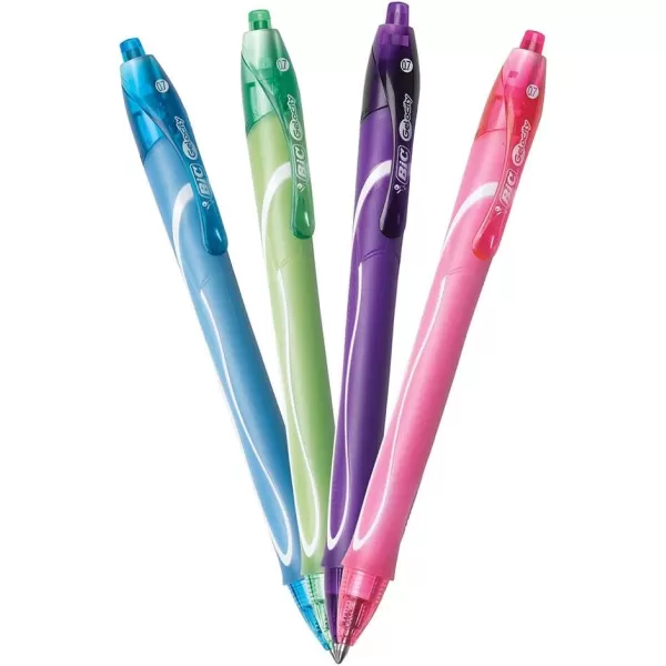 BIC Gelocity Quick Dry Fashion Retractable Gel Pens Medium Point 07mm 4Count Gel Pen Set Packaging May Vary4 Count Pack of 2