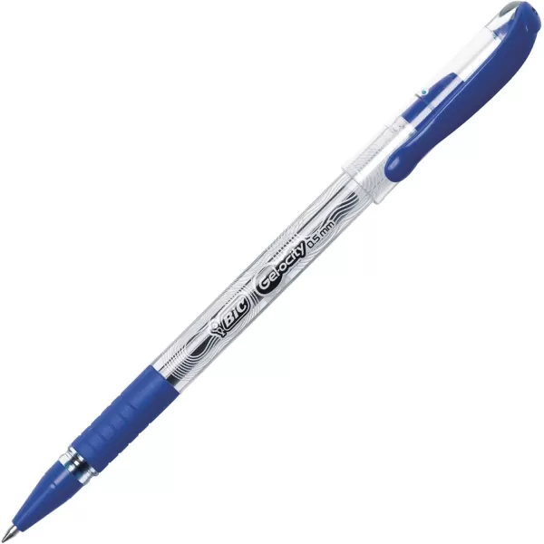 BIC Gelocity Quick Dry Gel Pen Fine Point 05mm  Box of 12 Black Gel PensBlue