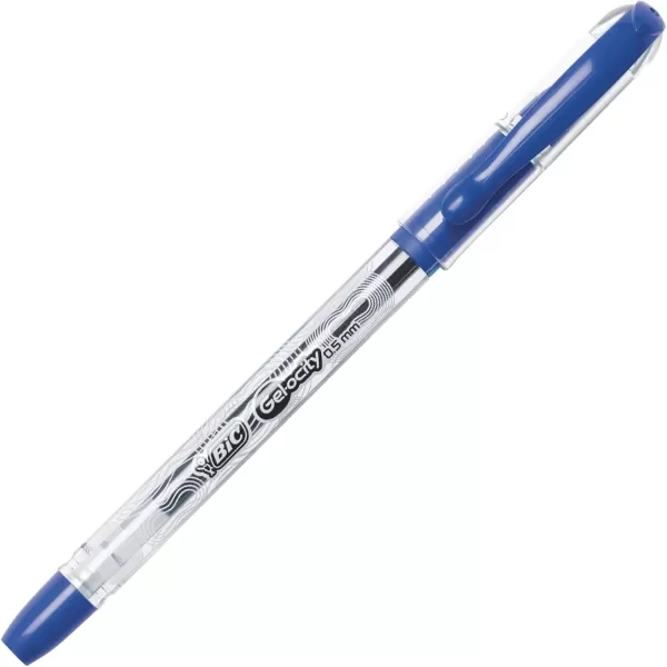BIC Gelocity Quick Dry Gel Pen Fine Point 05mm  Box of 12 Black Gel PensBlue