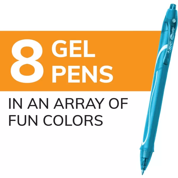 BIC Gelocity Quick Dry Ocean Themed Gel Pens Medium Point 07mm 8Count Gel Pen Set Assorted Colors May Vary Colored Gel Pens for Note Taking and Journaling