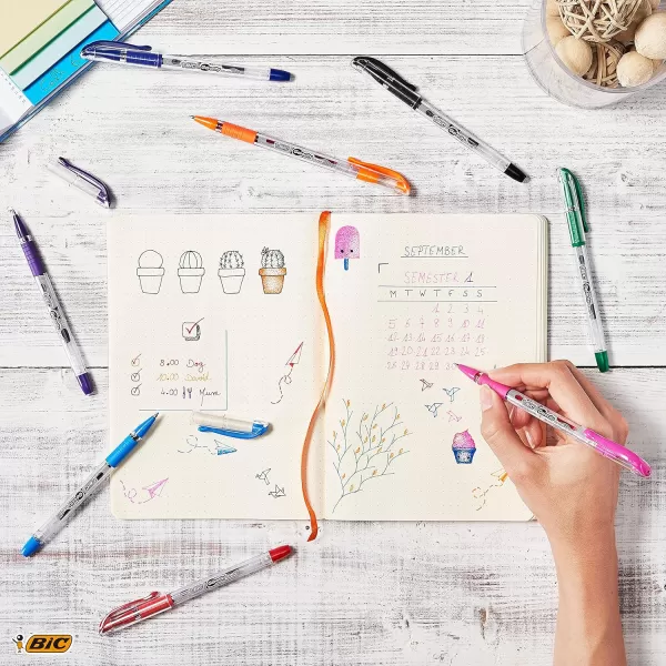 BIC Gelocity Smooth Stic Gel Pen Fine Point 05mm Assorted Colors 36Count Vibrant and Smooth Gel Ink PensAssorted Fashion