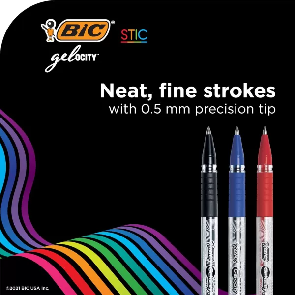 BIC Gelocity Smooth Stic Gel Pen Medium Point 07mm Assorted Colors 42Count Vibrant and Smooth Gel Ink Pens42 Count Pack of 1