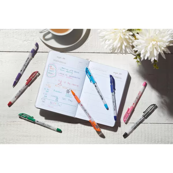 BIC Gelocity Smooth Stic Gel Pen Medium Point 07mm Assorted Colors 8Count Vibrant and Smooth Gel Ink Pens