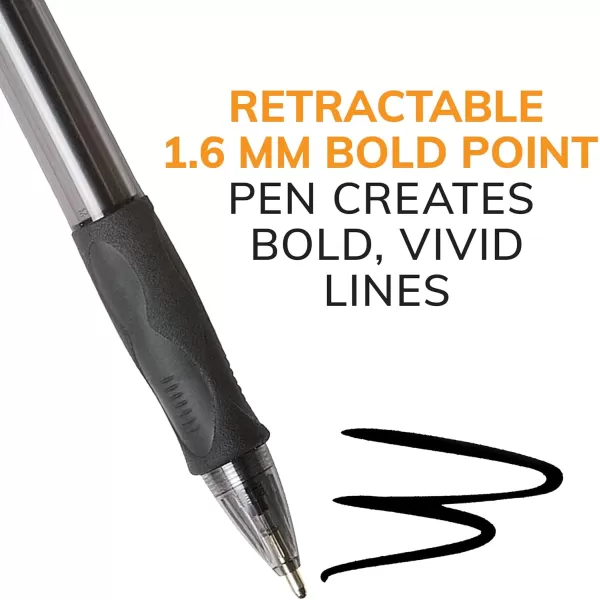BIC Glide Velocity Bold Ballpoint Pens Bold Point 16 mm Blue Ink Pens Translucent Barrel 36Count Pack VLGB361BLUBlue