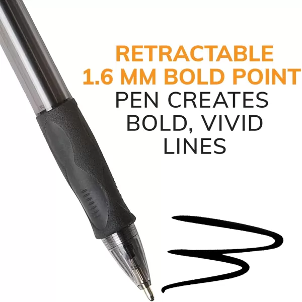 BIC Glide Velocity Bold Ballpoint Pens Bold Point 16 mm Blue Ink Pens Translucent Barrel 36Count Pack VLGB361BLUBlue
