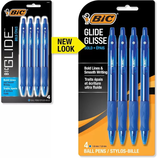 BIC Glide Velocity Bold Ballpoint Pens Bold Point 16 mm Blue Ink Pens Translucent Barrel 36Count Pack VLGB361BLUBlue