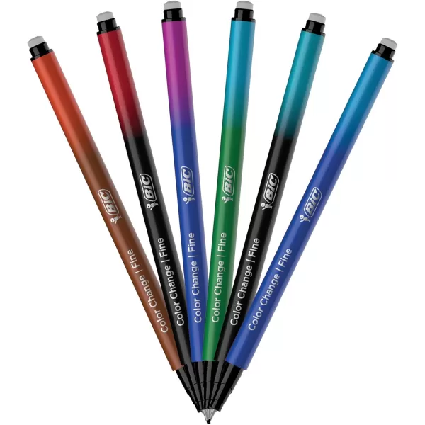 BIC Intensity 12Pack Color Change 04mm Fine Tip Felt Pen with a Unique ColorChanging Technology for Crative Writing