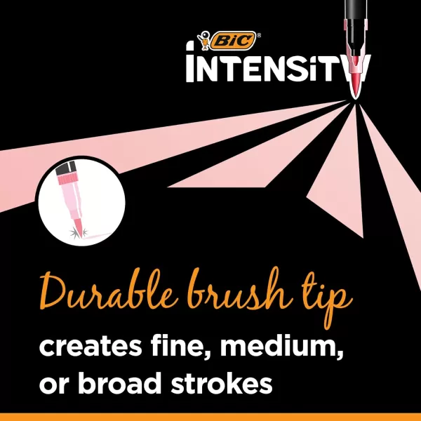 BIC Intensity 12Pack DualTip Coloring Felt Pens with 07mm Fine Tip and Flexible Brush in Pastel Tones6 Count Pack of 1