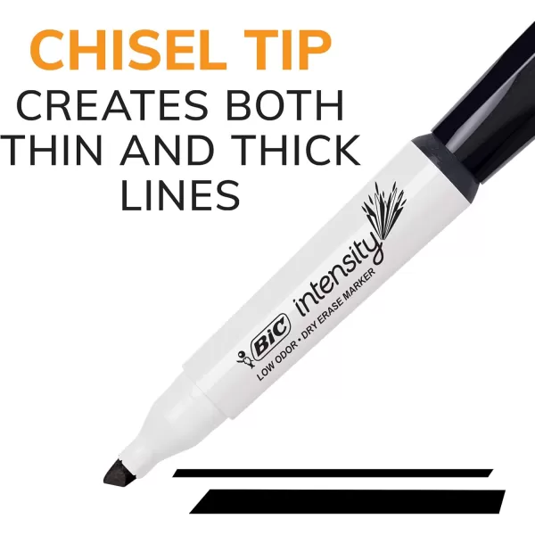 BIC Intensity Black Low Odor Dry Erase Markers Chisel Tip 12Count Pack of Erasable Markers With LowOdor Ink for a Pleasant Writing Experience12 Count Pack of 2