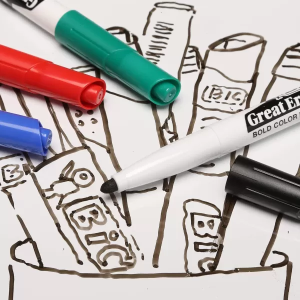BIC Intensity Bold Dry Erase Marker Pocket Style Fine Bullet Tip 45 mm Red Perfect For The Office ampamp Home 12CountBlue